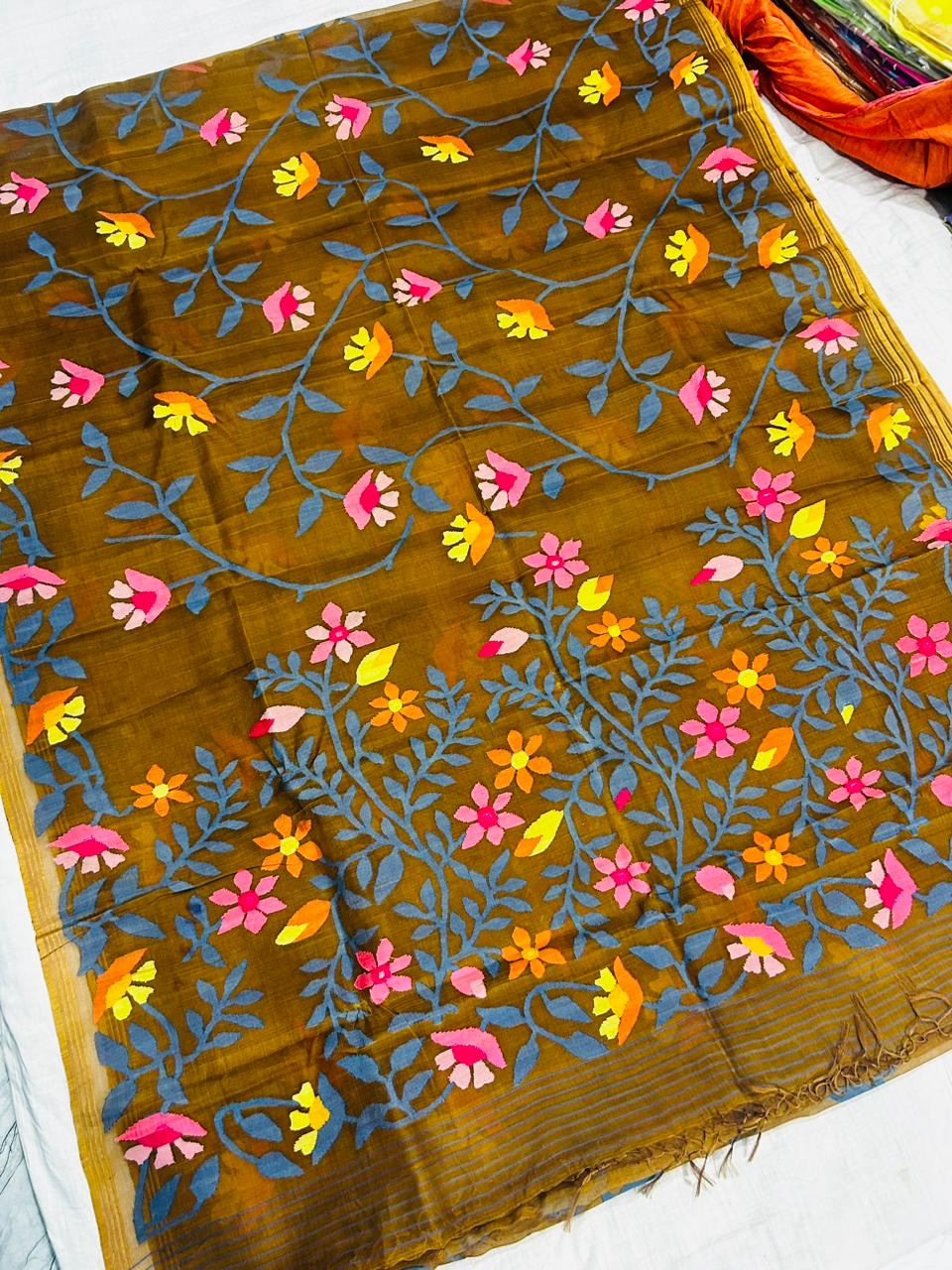 Ramisha tantuj Jamdani Saree Women Handloom Saree