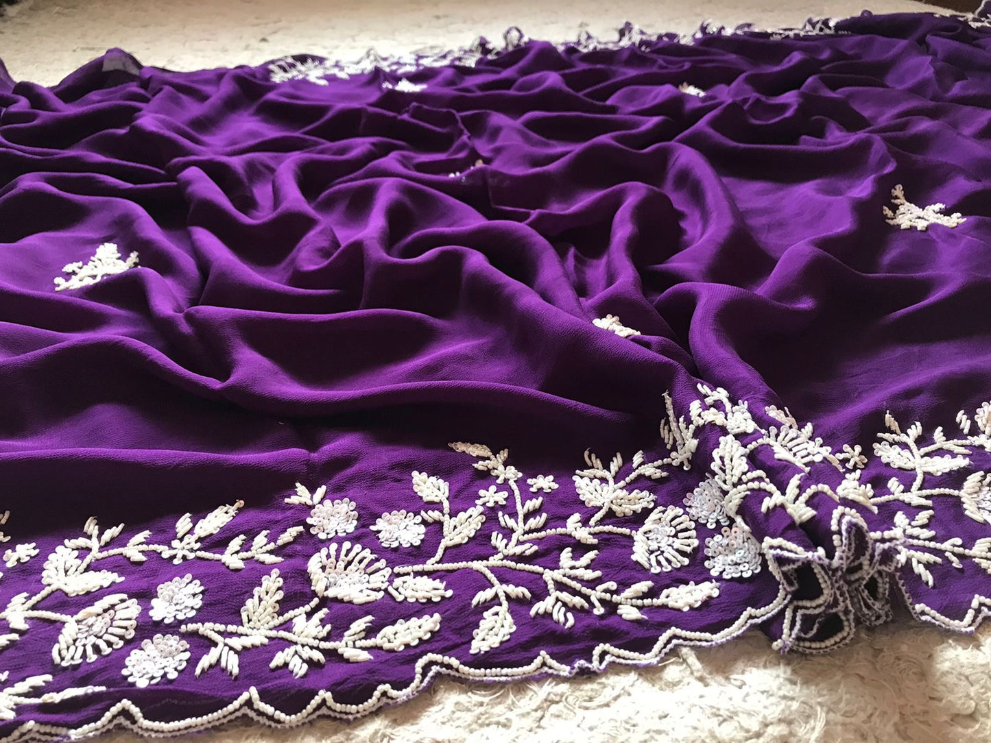 Purple premium elegant beautiful women sarees