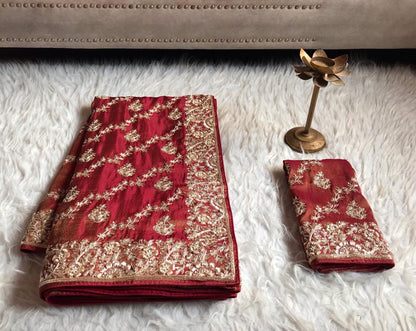 Bridal Wedding Saree Red Sari