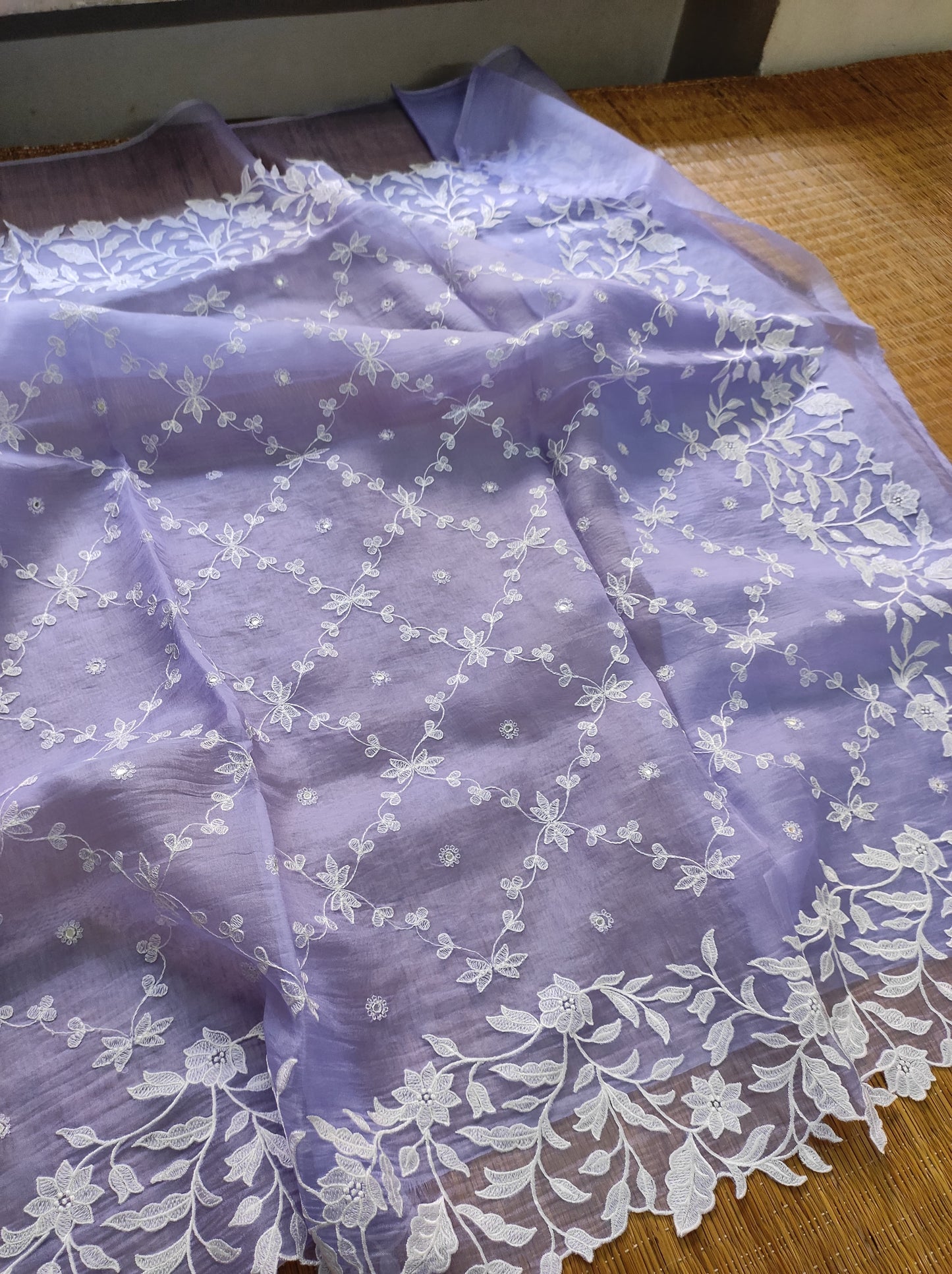 Nimisha organza silk saree scalloped inspired sarees