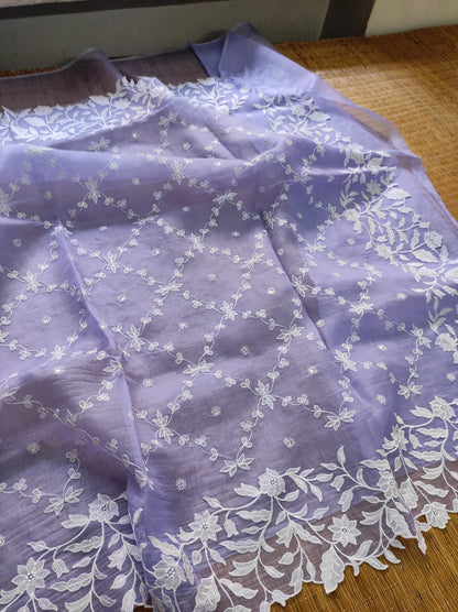 Nimisha organza silk saree scalloped inspired sarees