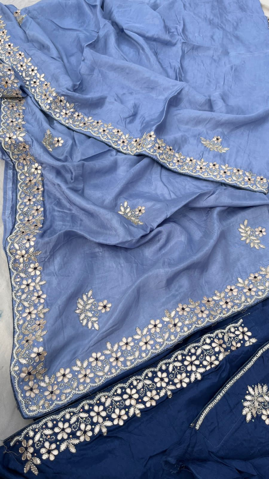 Gotta Patti Munga Silk Saree Indian Women Sarees