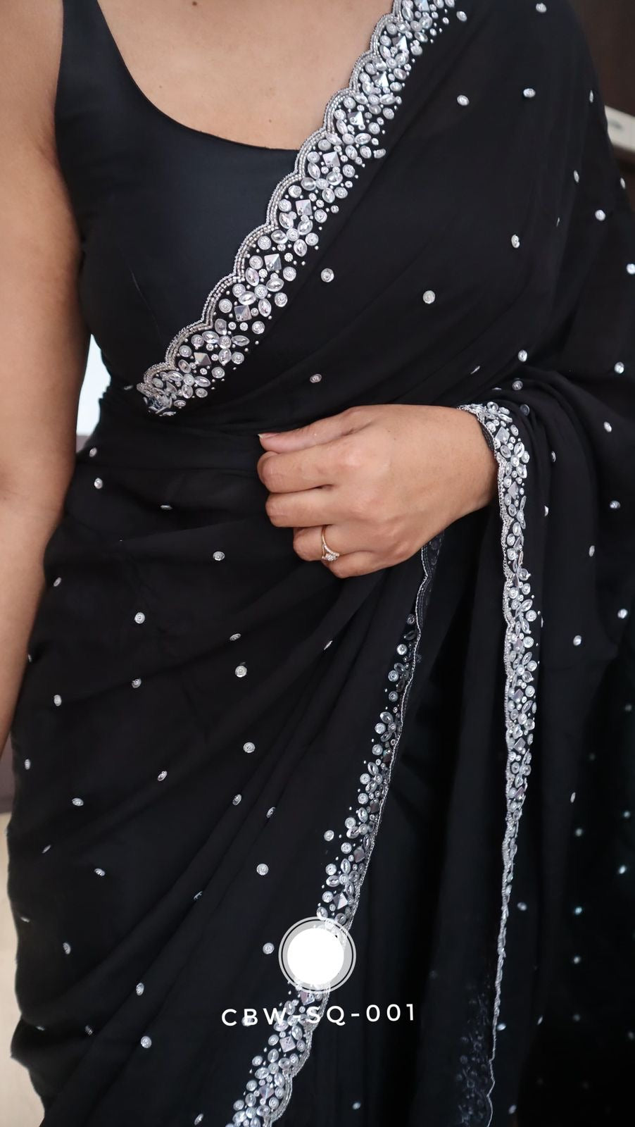 Black premium saree Partywear sarees Indian saree blouse