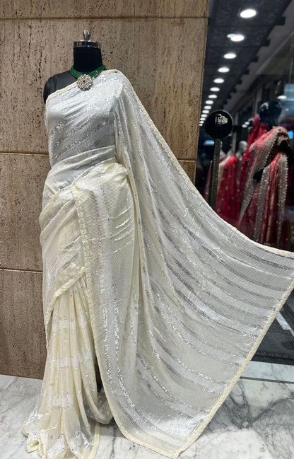 Sequins designer saree bridesmaid sarees exclusive Partywear sari blouse