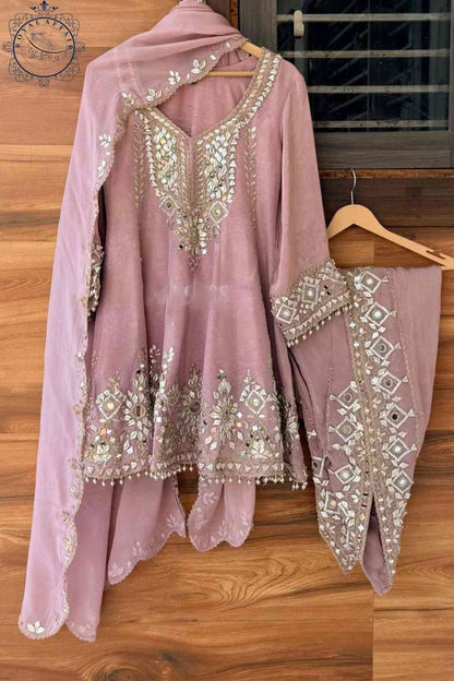 Tissue stitched dress gottapatti dress Partywear dresses for women