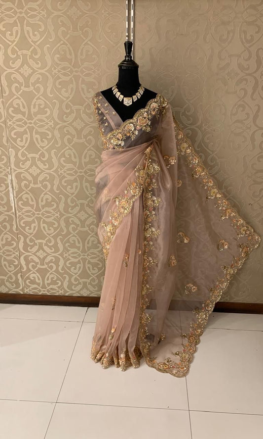 Ruhmani saree organza partywear sarees