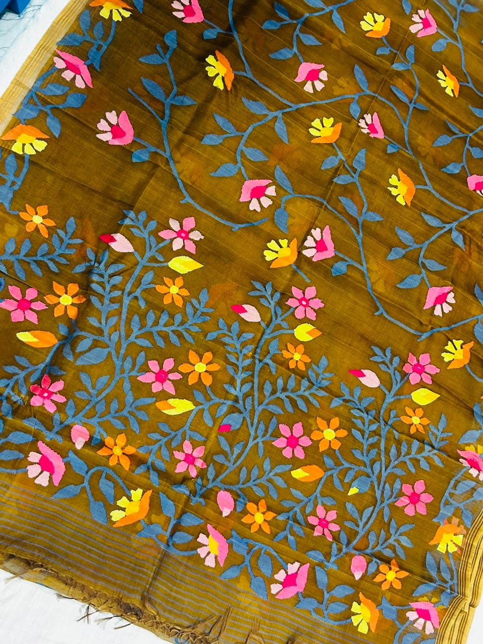 Ramisha tantuj Jamdani Saree Women Handloom Saree