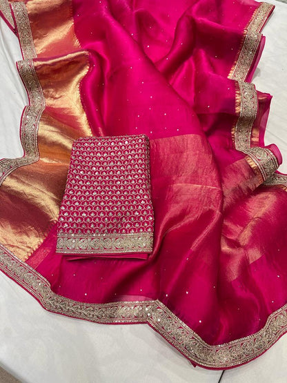 Iris Kanjeevaram inspired Organza sarees Partywear saree