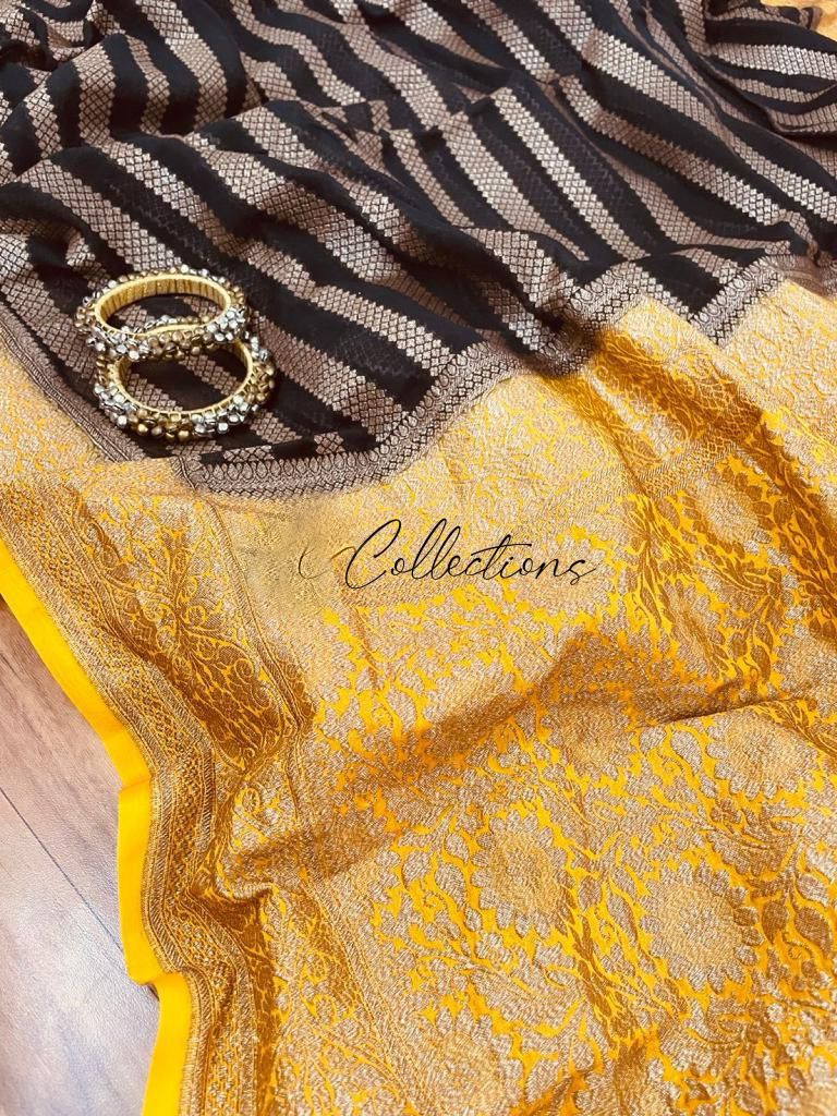 Handwoven khaddi gorgette indian saree
