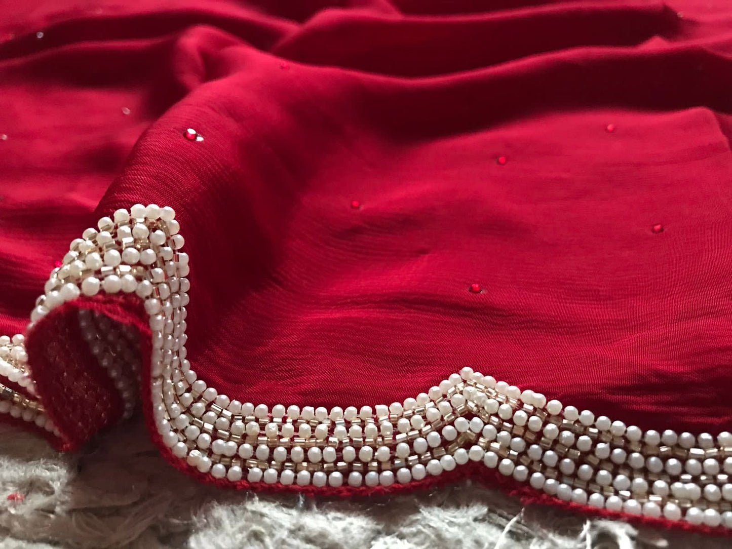 Red hot premium chiffon luxury sarees