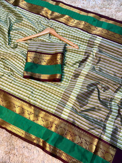 Gadwal silk saree check saree handloom sari blouse Bengali sarees