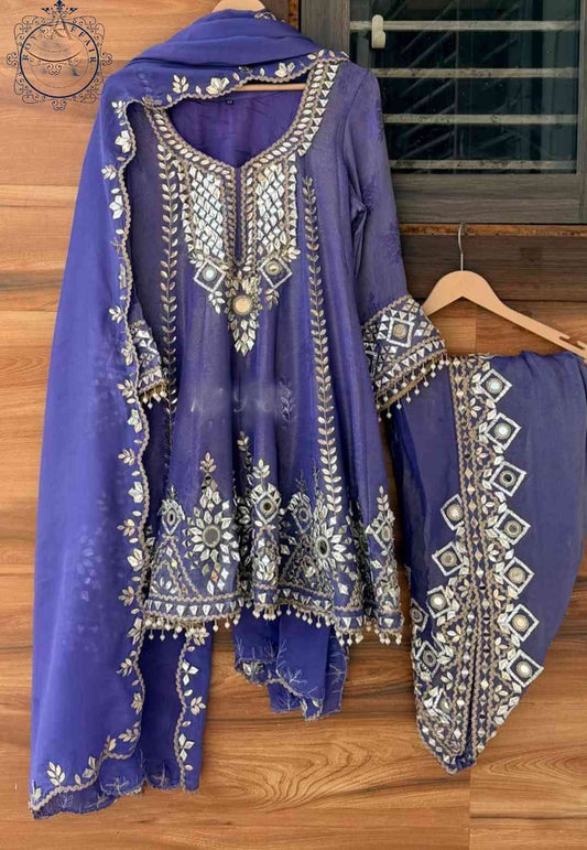 Tissue stitched dress gottapatti dress Partywear dresses for women