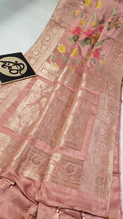 Ravesha Floral Meenakari Saree Banarasi sari