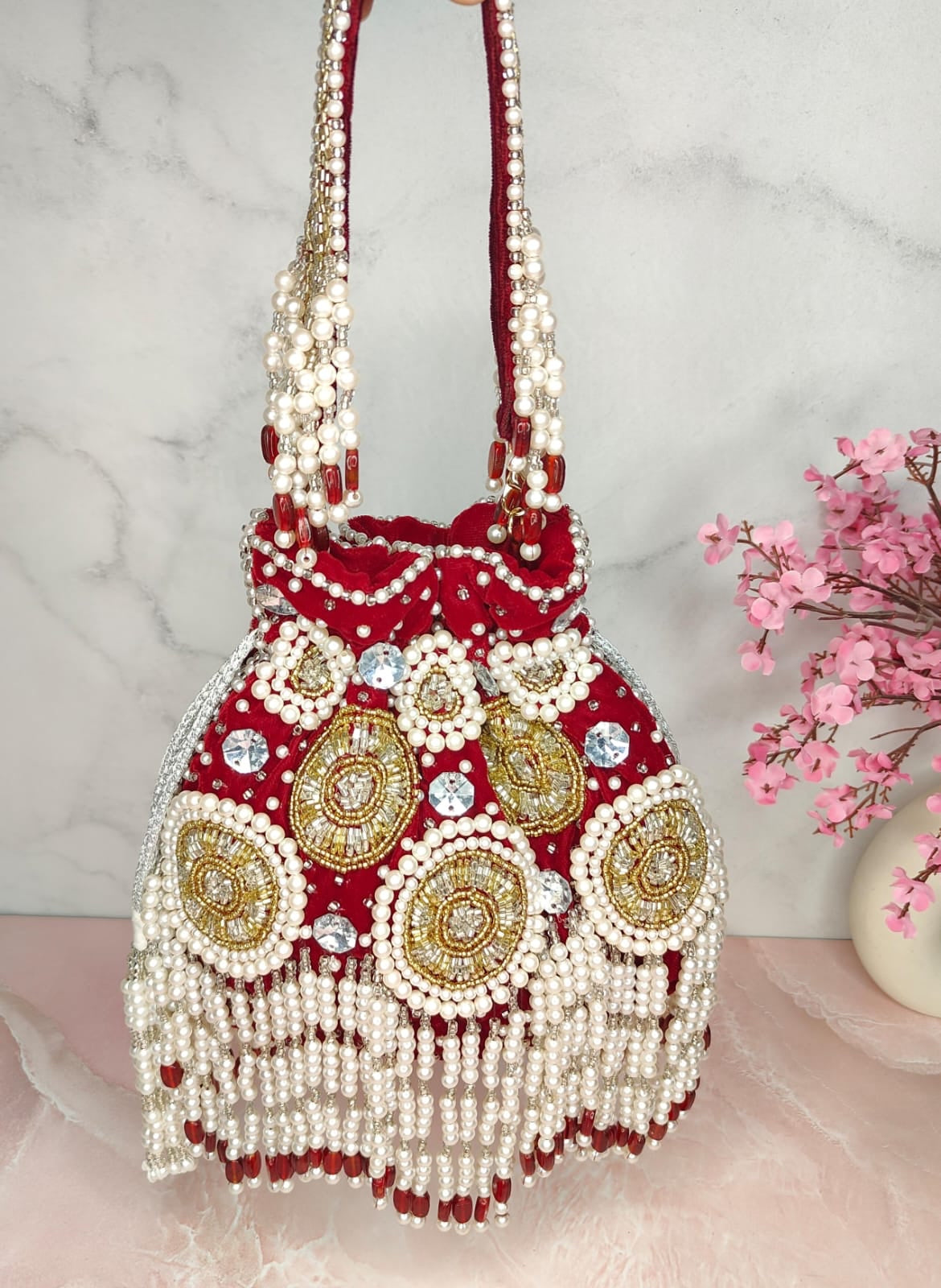 Lavish designer inspired embroidery potli
