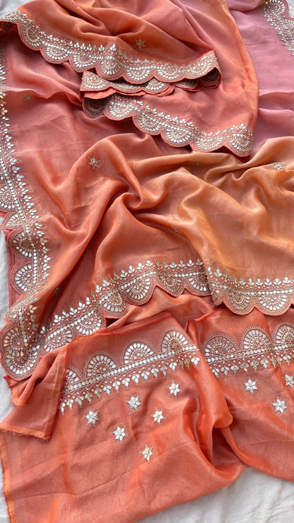 Kiwash zari munga Indian sarees