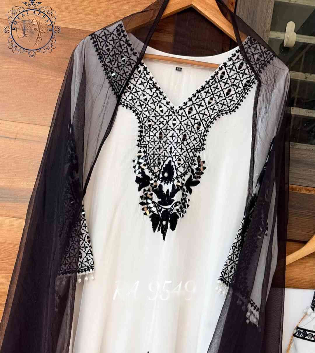 White silk salwar kameez fusion dress designer stitched dresses