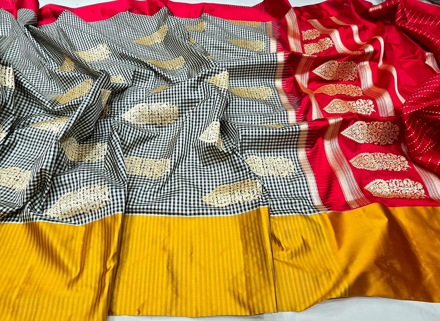 Fusion Katan silk saree iktara styled saree Indian saree for women