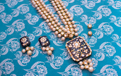 Kiwari Meenakari Pearl long Necklace set Women Necklace