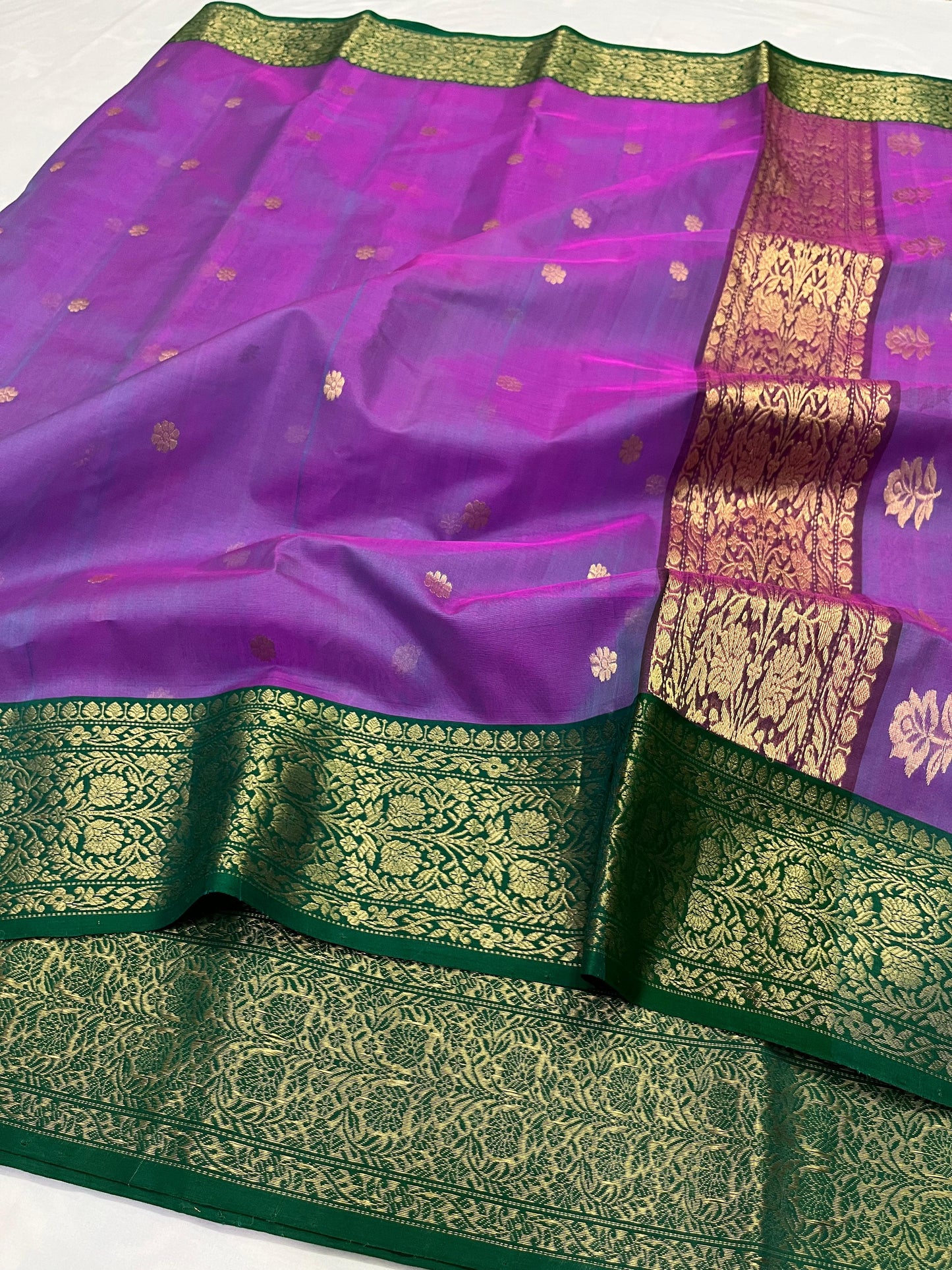 Purple Chanderi saree Indian sari blouse women sarees