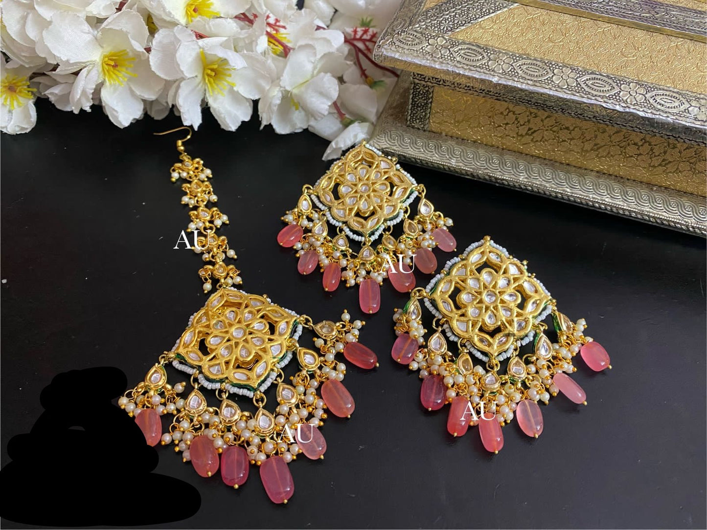 Mulani Kundan tikka set Indian jewellery women tikka set