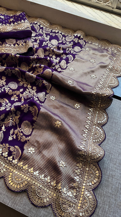 Umesha Khaddi gorgette saree Indian wedding sari blouse