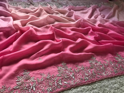 Pink shaded saree luxury shades saree