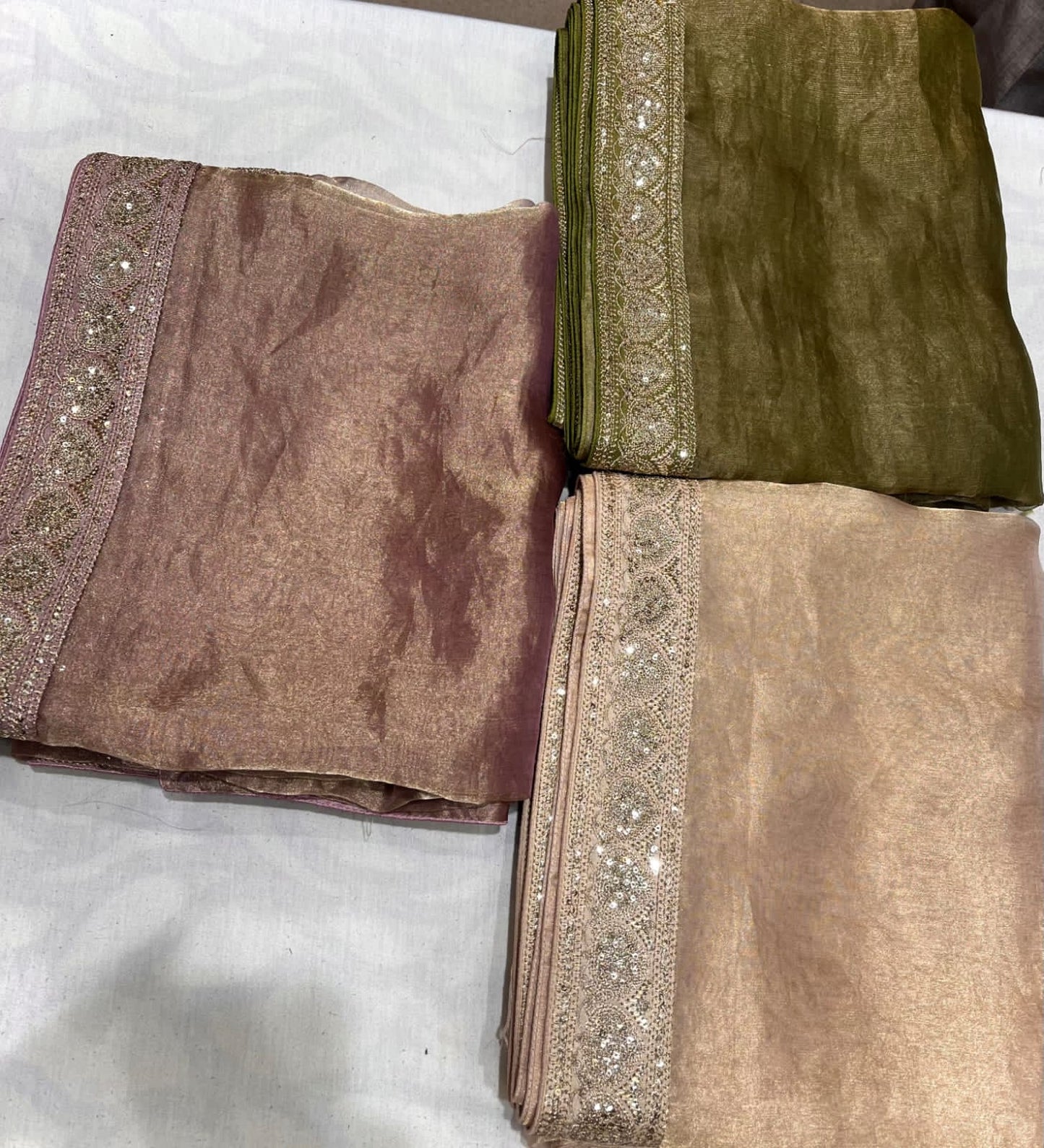Sequence tissue organza sarees beautiful saree