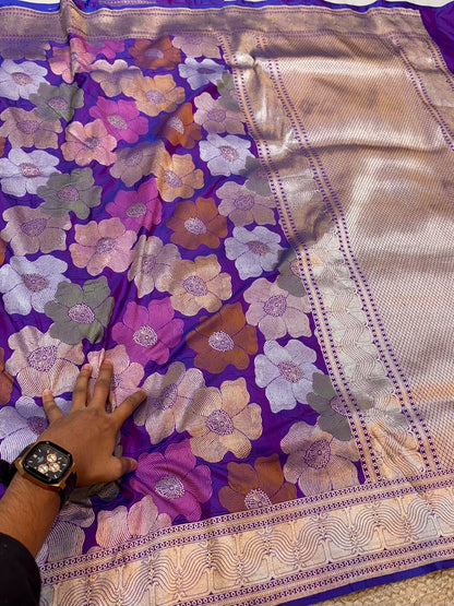 Pure handloom rangkat saree tilfi banarsi Katan silk sarees blouse