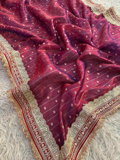 Apsara tissue weaving saree Women sarees blouse