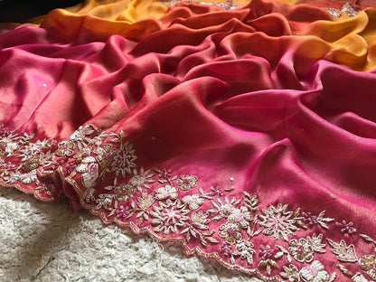 Ramaisha Tissue Organza saree Luxury styled sarees blouse