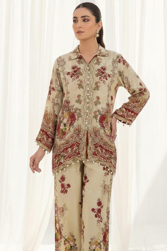 Women embroidered Cord set crepe cord set Partywear cord set
