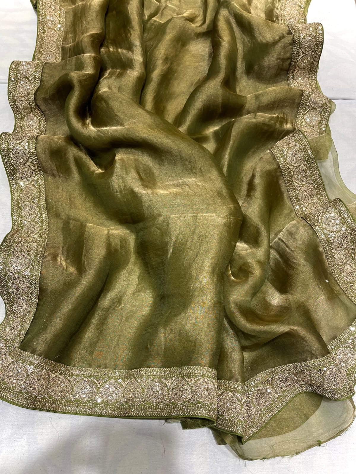 Sequence tissue organza sarees beautiful saree