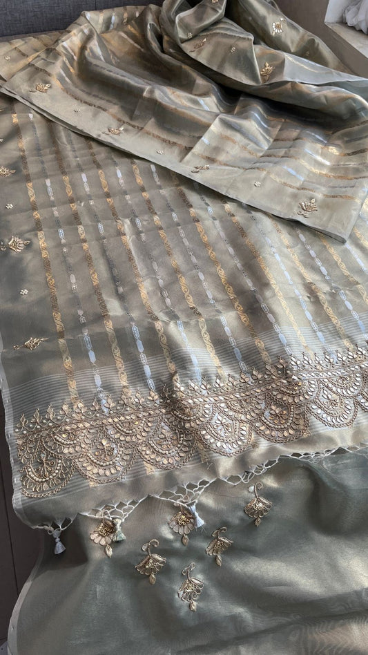 Tissue handloom saree Indian  saree