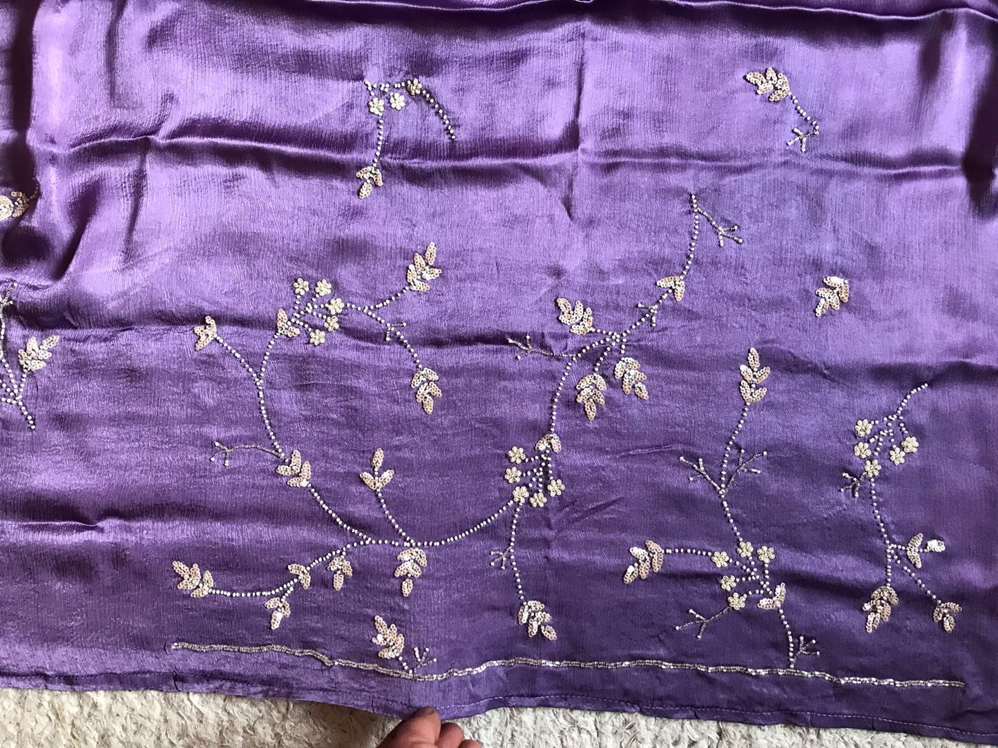 Lavender Prenium Luxury saree satin silk saree