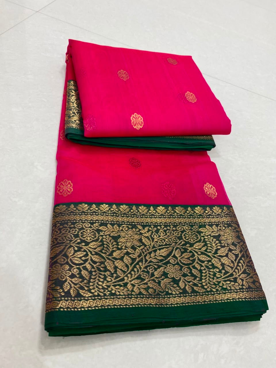 Pink Chanderi saree katan silk saree Indian sari blouse