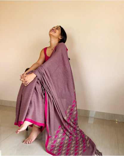 Handmade cotton saree khaddi cotton sarees blouse women sari