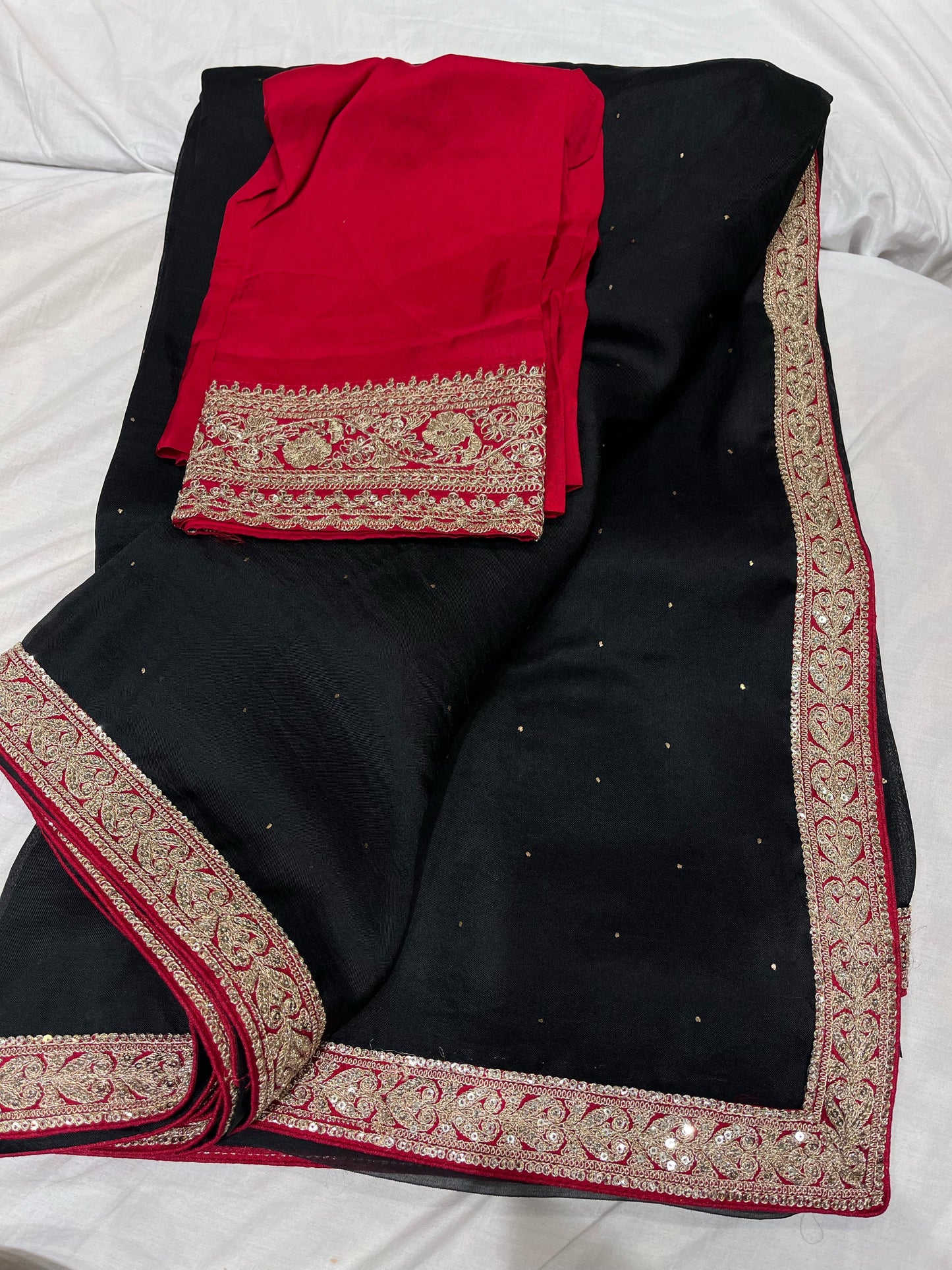 Black organza saree Indian sari Partywear sarees blouse