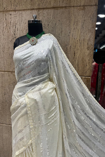 Sequins designer saree bridesmaid sarees exclusive Partywear sari blouse
