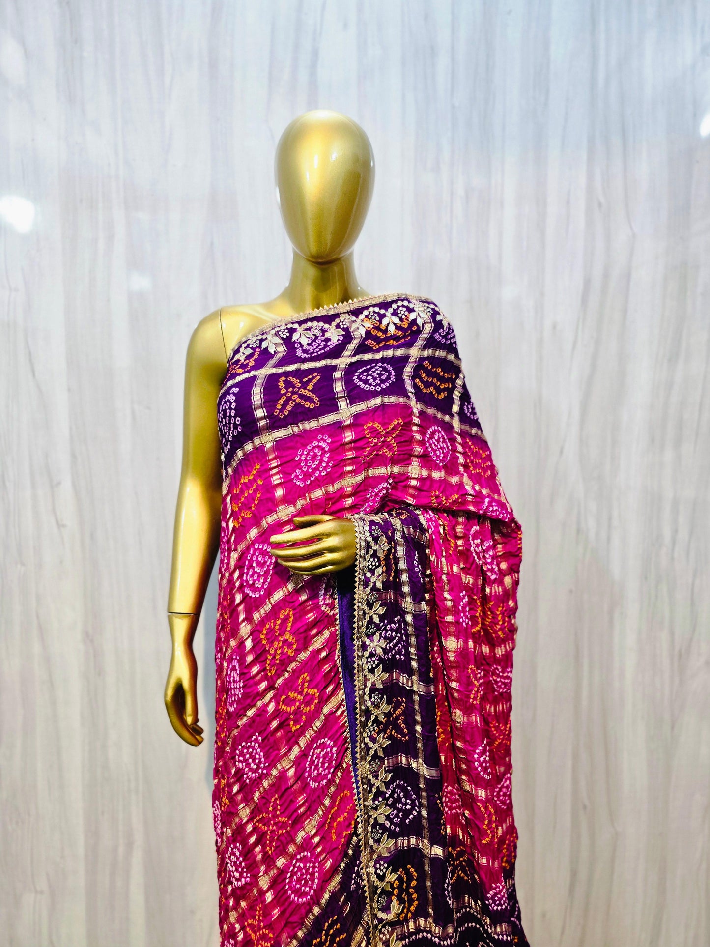 Purple pink Gajji silk saree gharchola saree exclusive sari blouse