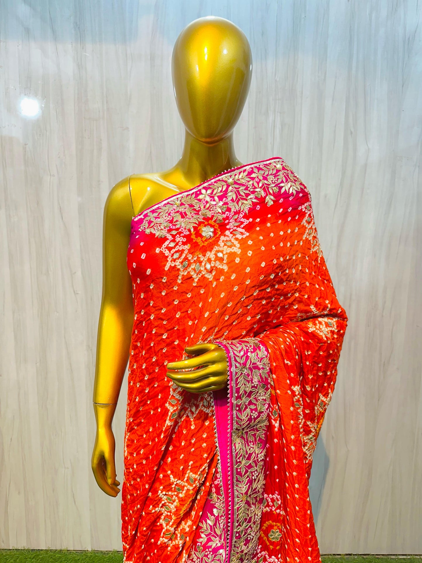 Handmade gajji silk saree gottapatti sari gharchola pallu sari