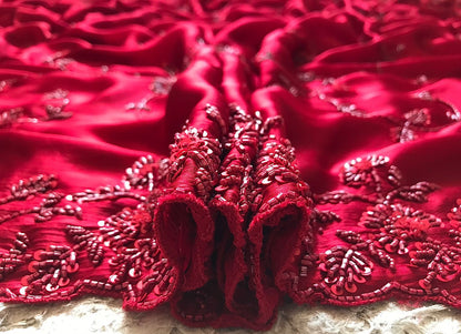 Maroon red premium saree Indian sarees blouse beautiful sari