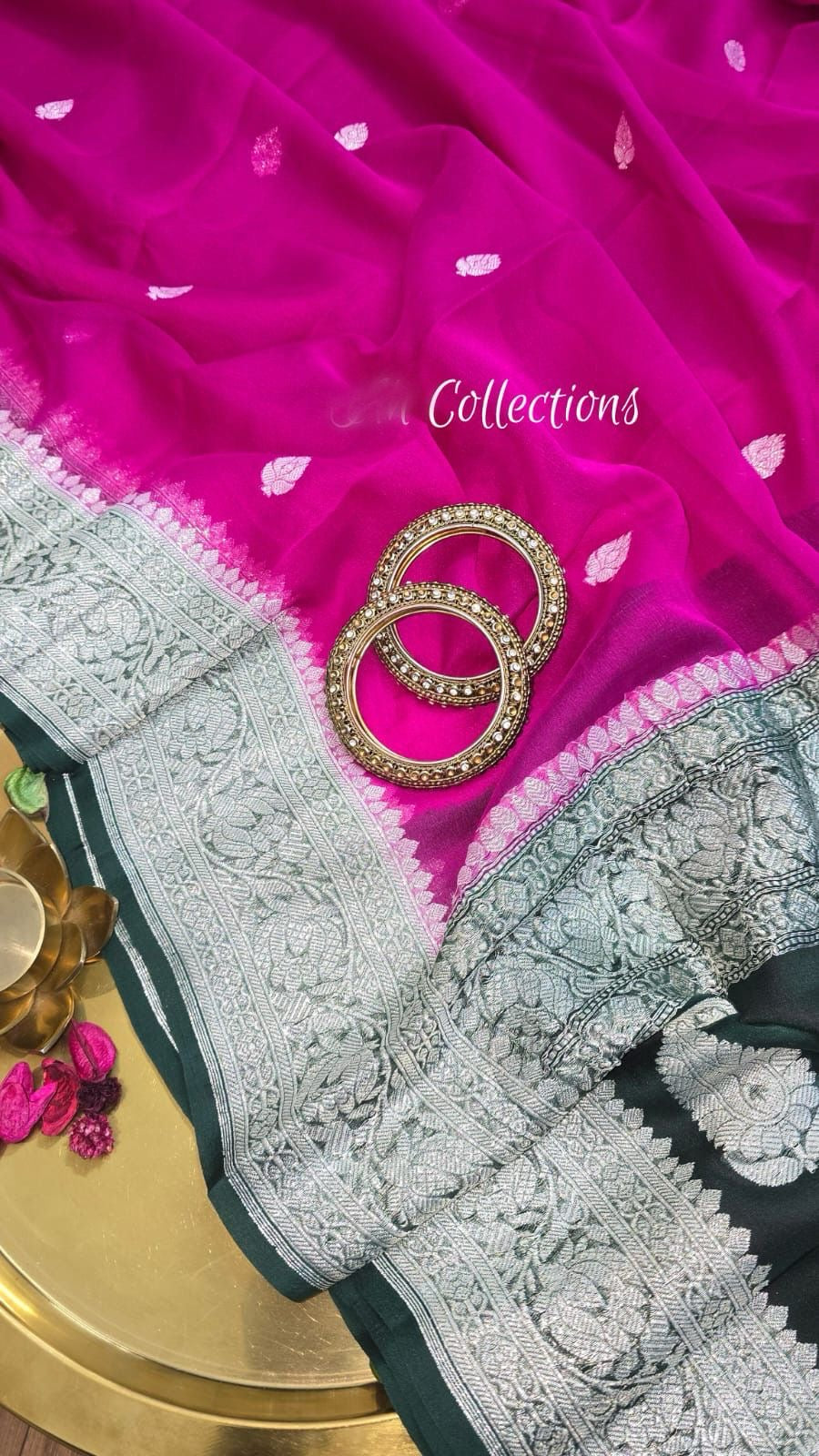 Banarsi handwoven chiffon saree kadwa saree blouse