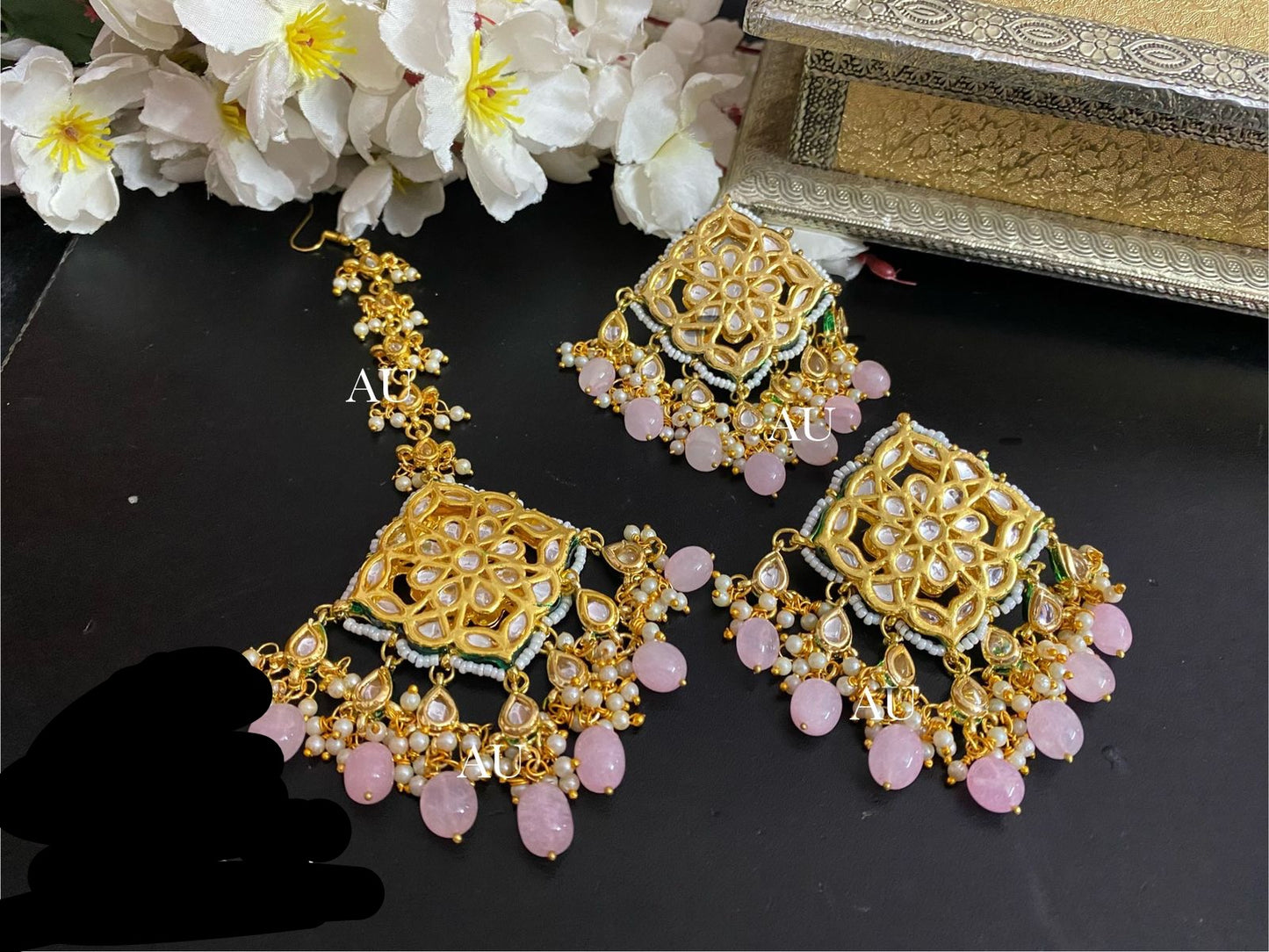 Mulani Kundan tikka set Indian jewellery women tikka set