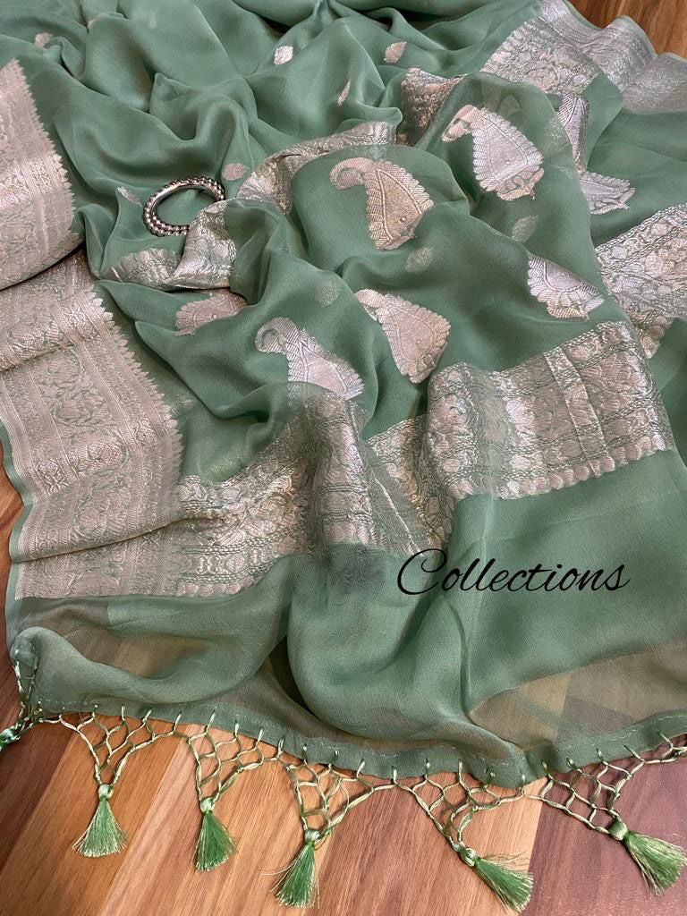Lumina Banarsi handloom chiffon saree
