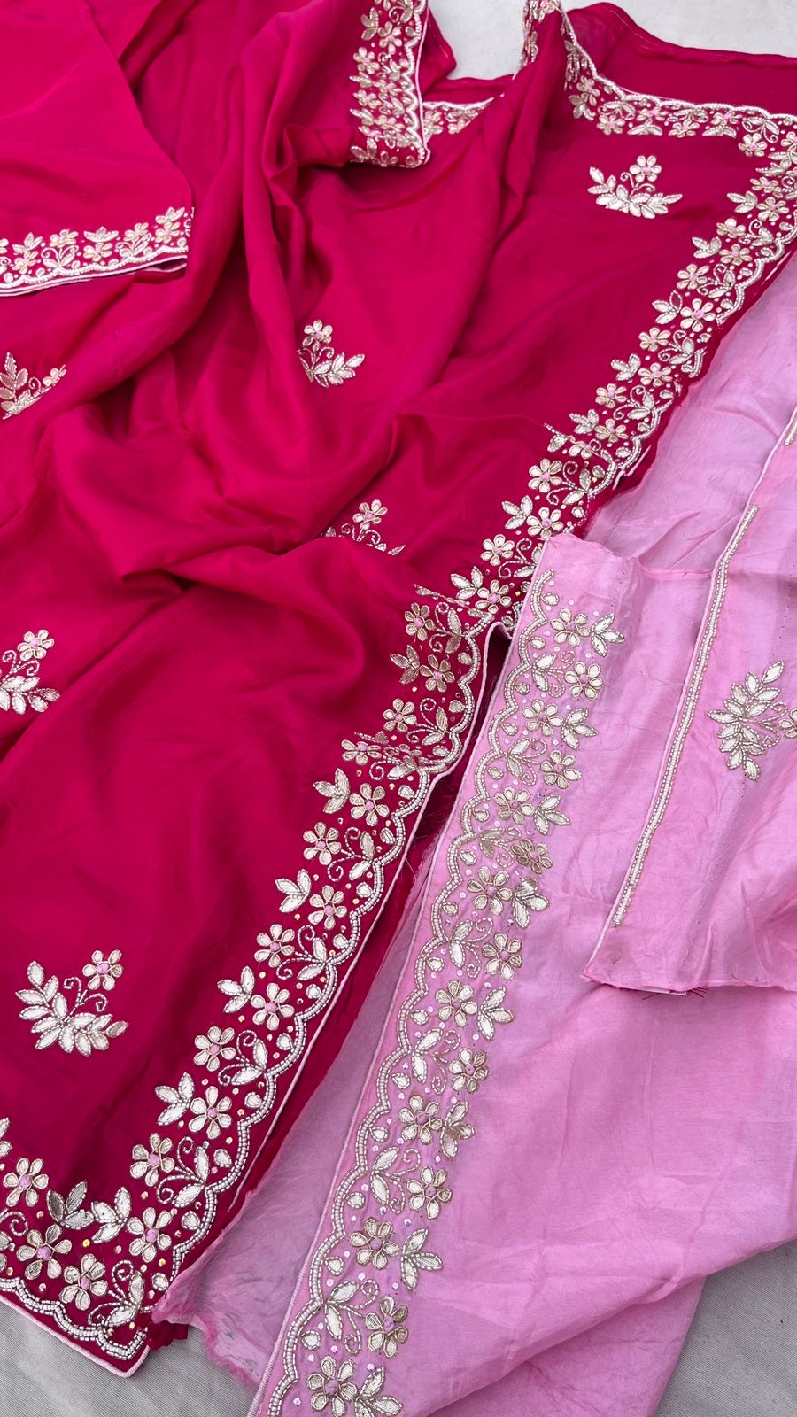 Gotta Patti Munga Silk Saree Indian Women Sarees