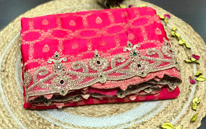 Pure dola silk saree Indian saree wedding sari blouse