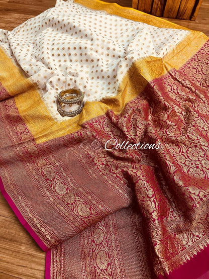 White khaddi georgette saree Indian sarees blouse