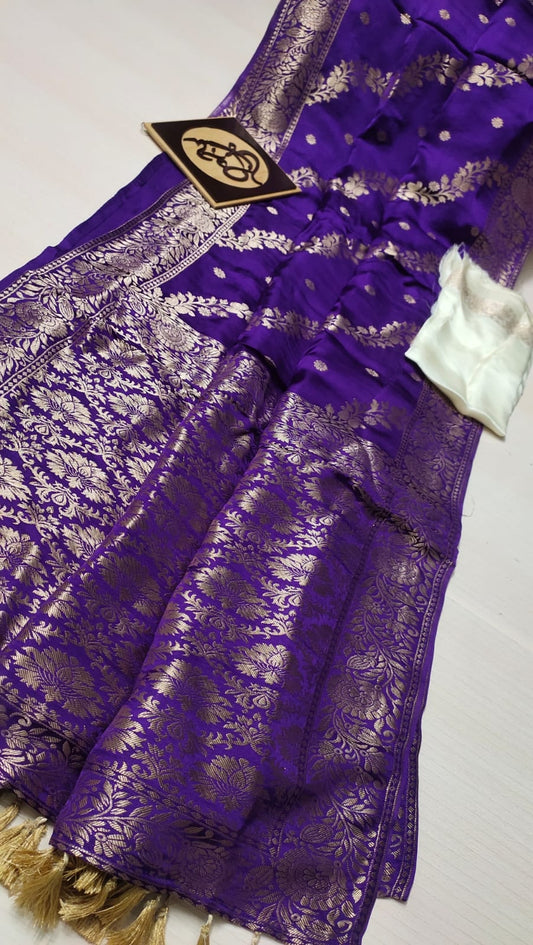 Purple munga Banarsi sarees