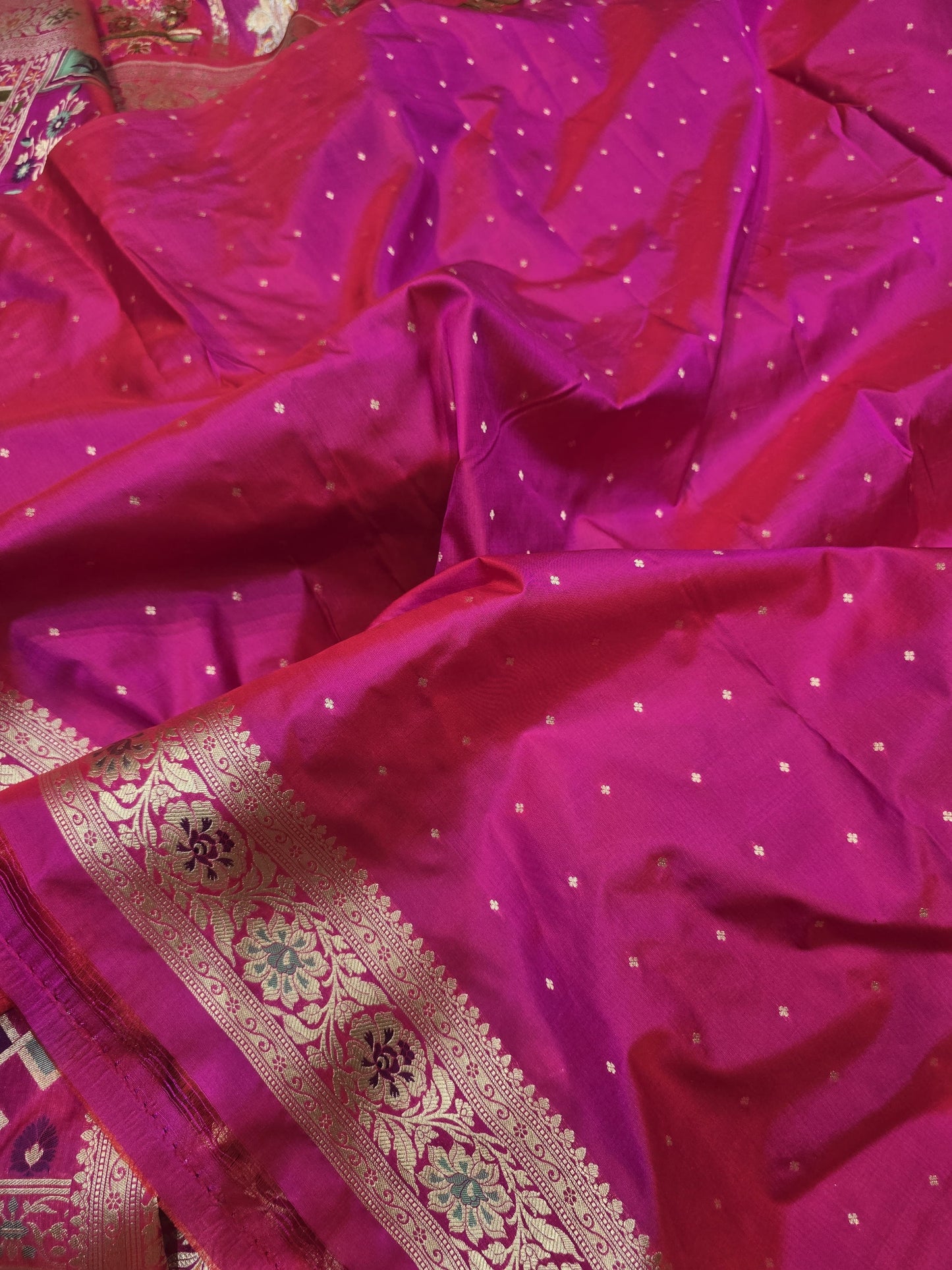 Mughal inspired Banarsi saree Katan silk saree Indian heritage saree blouse