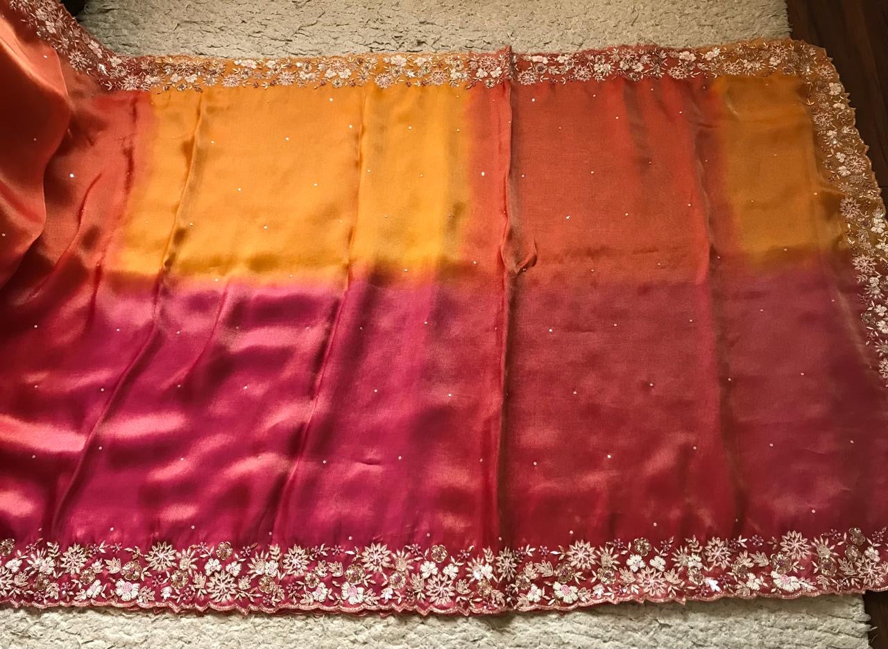 Ramaisha Tissue Organza saree Luxury styled sarees blouse
